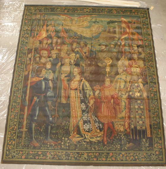 Cartoon for The Great Crusade tapestry, 1918.  Created by Herter Looms, the cartoon was used to transfer the design onto the loom.  Cranbrook Art Museum. 