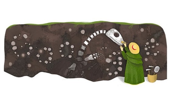 Google Doodle honoring Mary Anning's 215th birthday. Google.com. 
