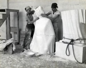 Frances Rich working on sculpture