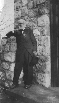 Henry Wood Booth outside the Meeting House (now Brookside School)