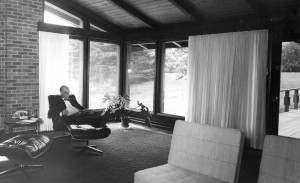 Dr. Robert Hatt in Edison House  living room, August 1966. Harvey Croze, photographer  Courtesy Cranbrook Archives