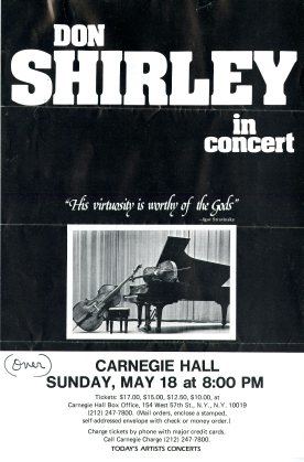 Front of Concert Flyer Sent by Don Shirley to Henry Booth in an Envelope Postmarked May 9, 1986. Collection of Cranbrook Archives, Henry Scripps Booth and Carolyn Farr Booth Papers (Box 40: Folder 9).